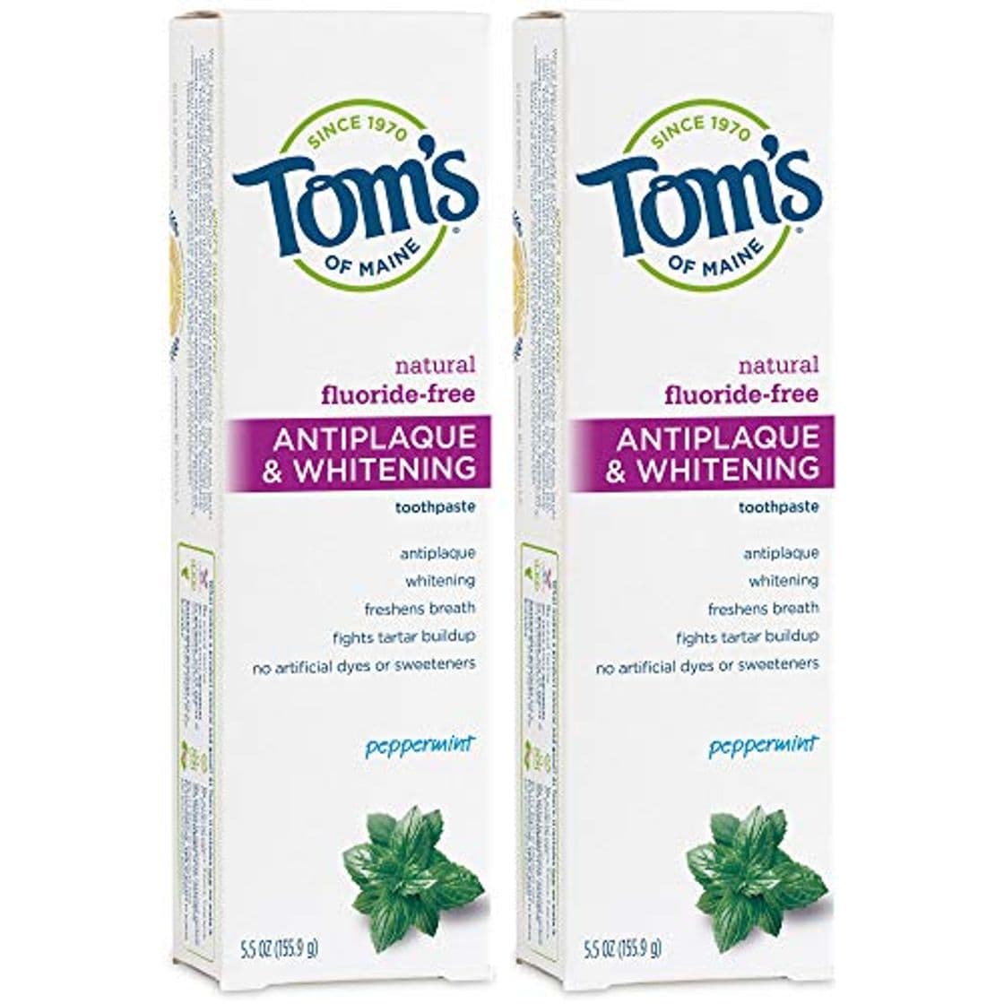 Place Tom's of Maine Antiplaque and Whitening Fluoride-Free Toothpaste, Peppermint, 5.5 Ounce