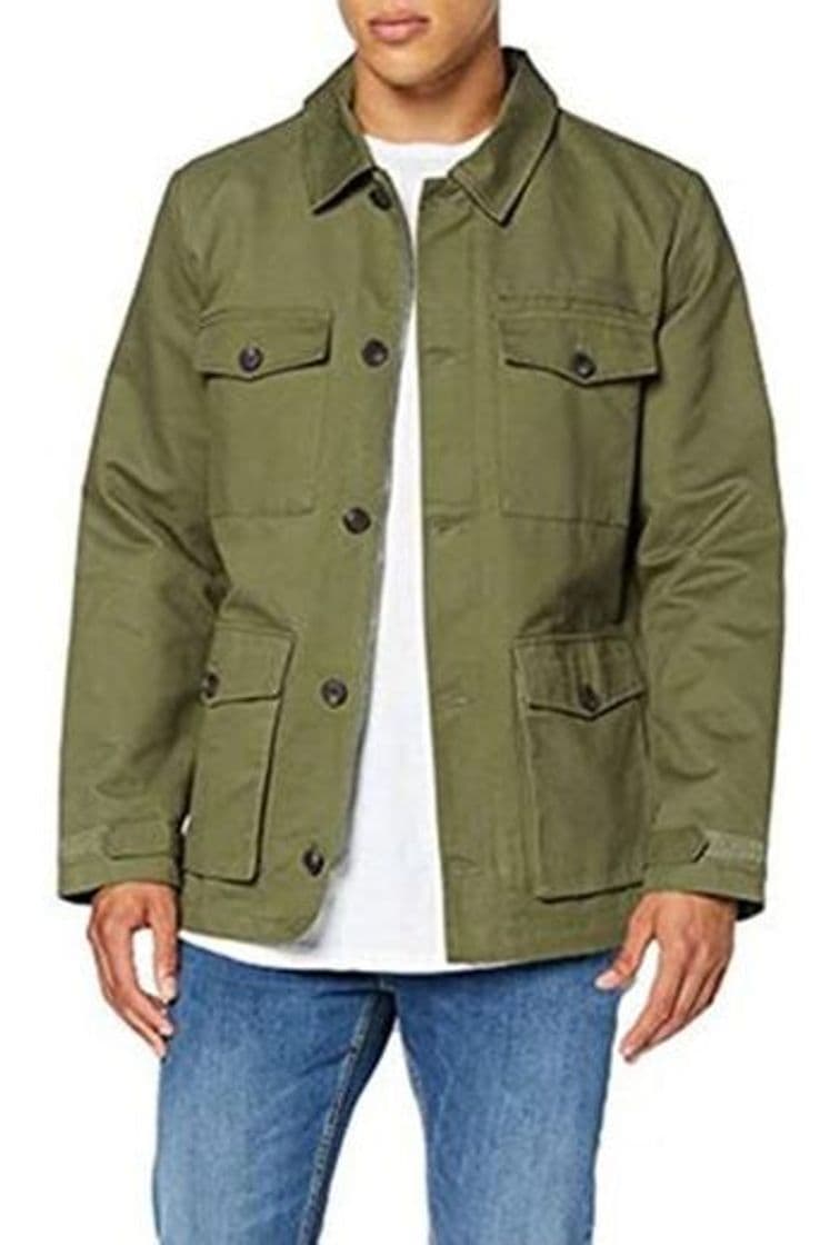 Fashion Marca Amazon - find. Guerrera de Algodón Hombre, Verde