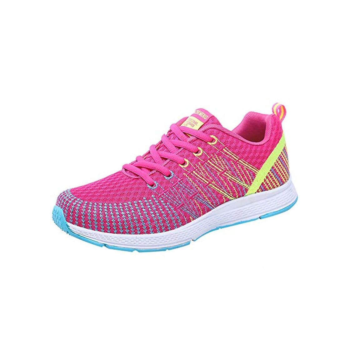 Moda Zapatillas de Deporte Respirable para Correr Deportes Zapatos Running Cojines de Aire Calzado Mecedora Net para Estudiante Volar Zapatos Deportivas de Mujer Gimnasia Ligero Sneakers Atletismo riou