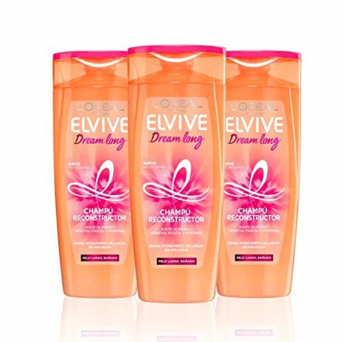 Belleza L'Oréal Paris Elvive Dream Long Champú Reconstructor - 3 Recipientes de 370