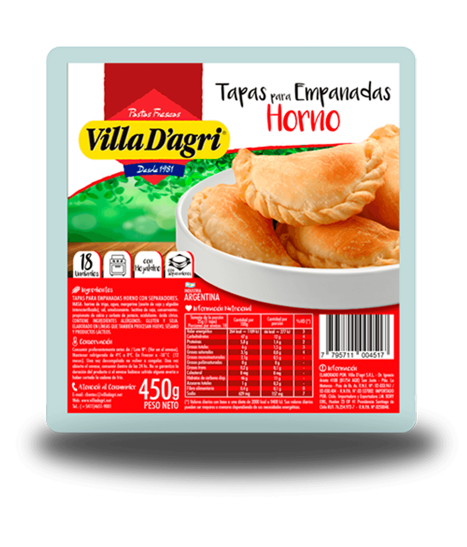 Producto Tapas de empanada Villa d'agri