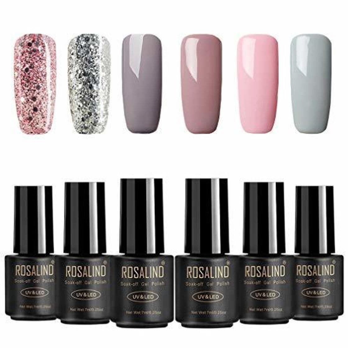 Belleza ROSALIND 6 * 7ml Sets de uñas 4* Color sólido