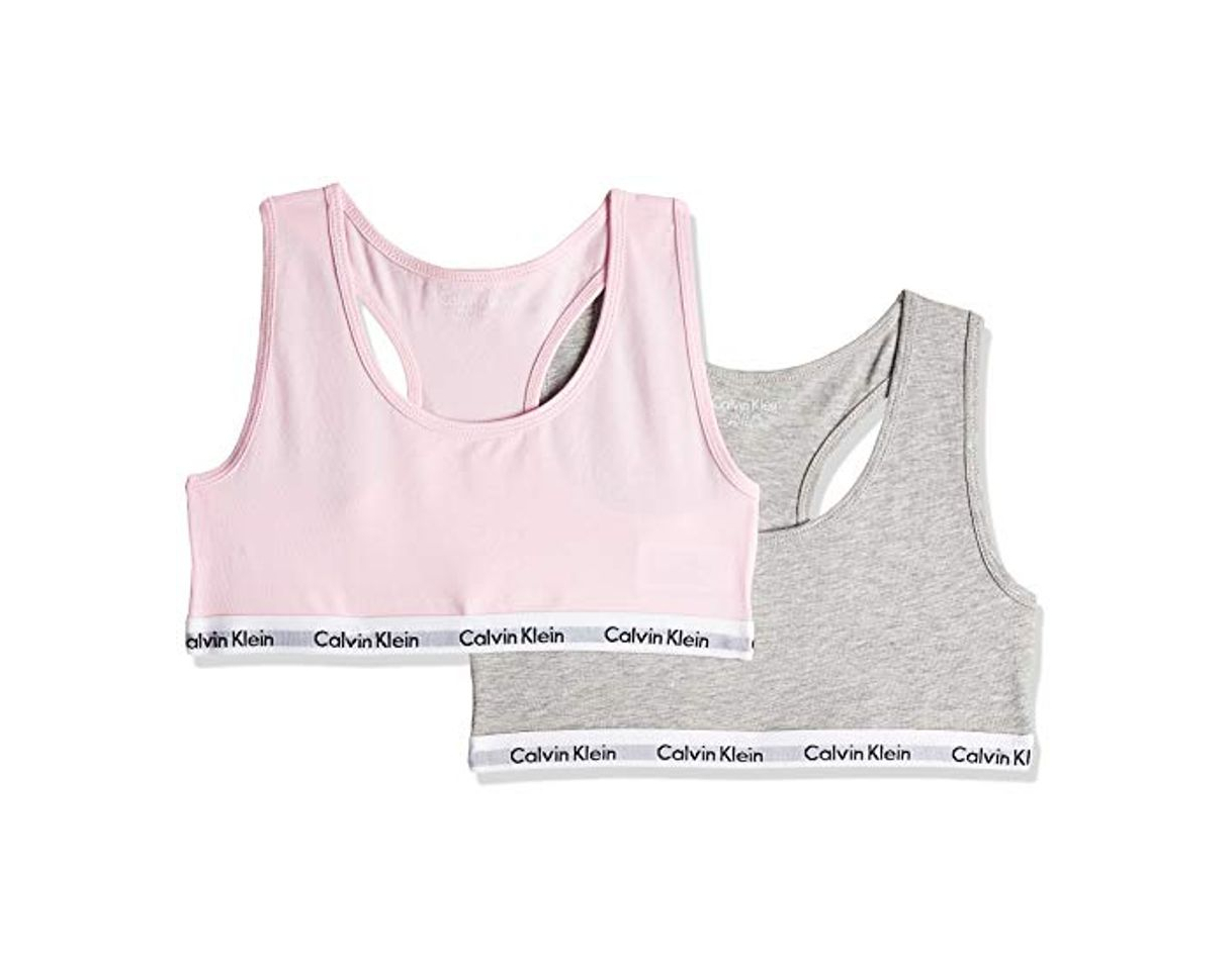 Fashion Calvin Klein 2pk Bralette, Bralette para Niñas, Blanco