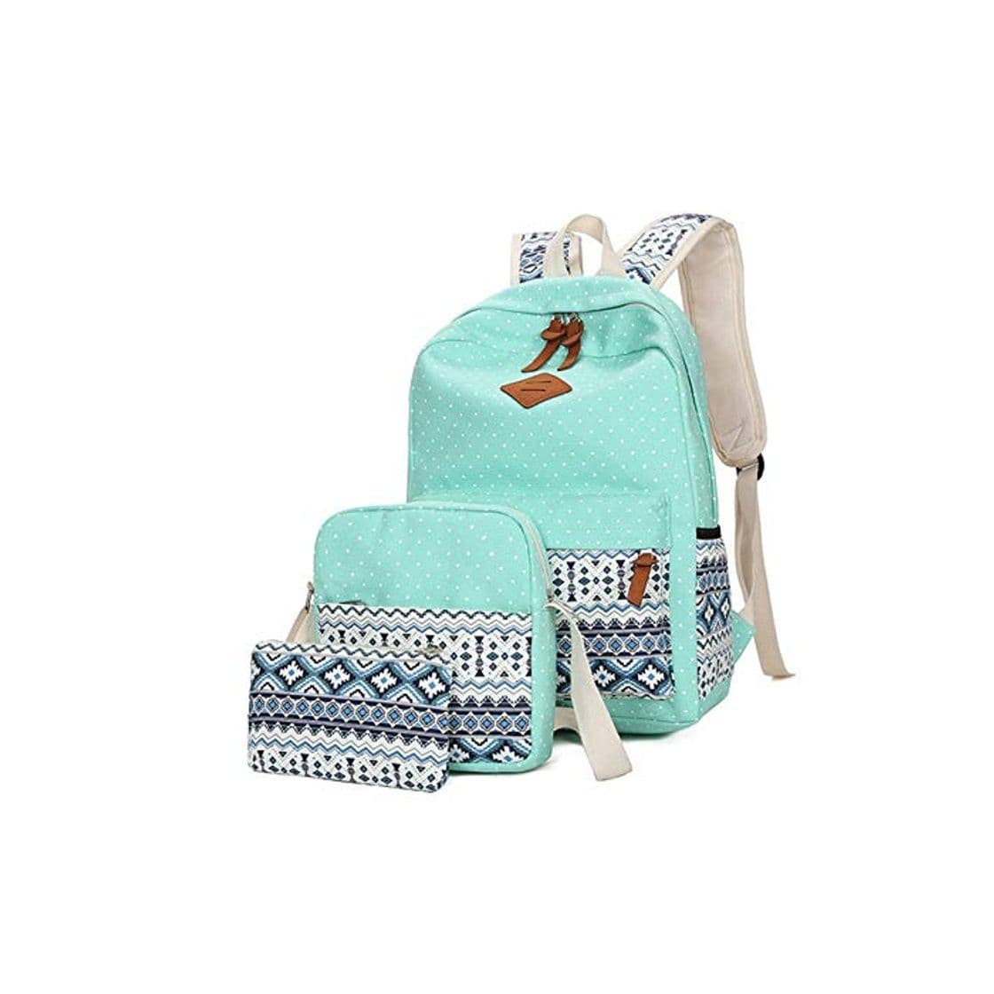 Moda 2018 Moda Estilo étnico Mujeres Mochila Mochilas de Lona niños Mochilas Escolares para niñas Feminina Verde Claro