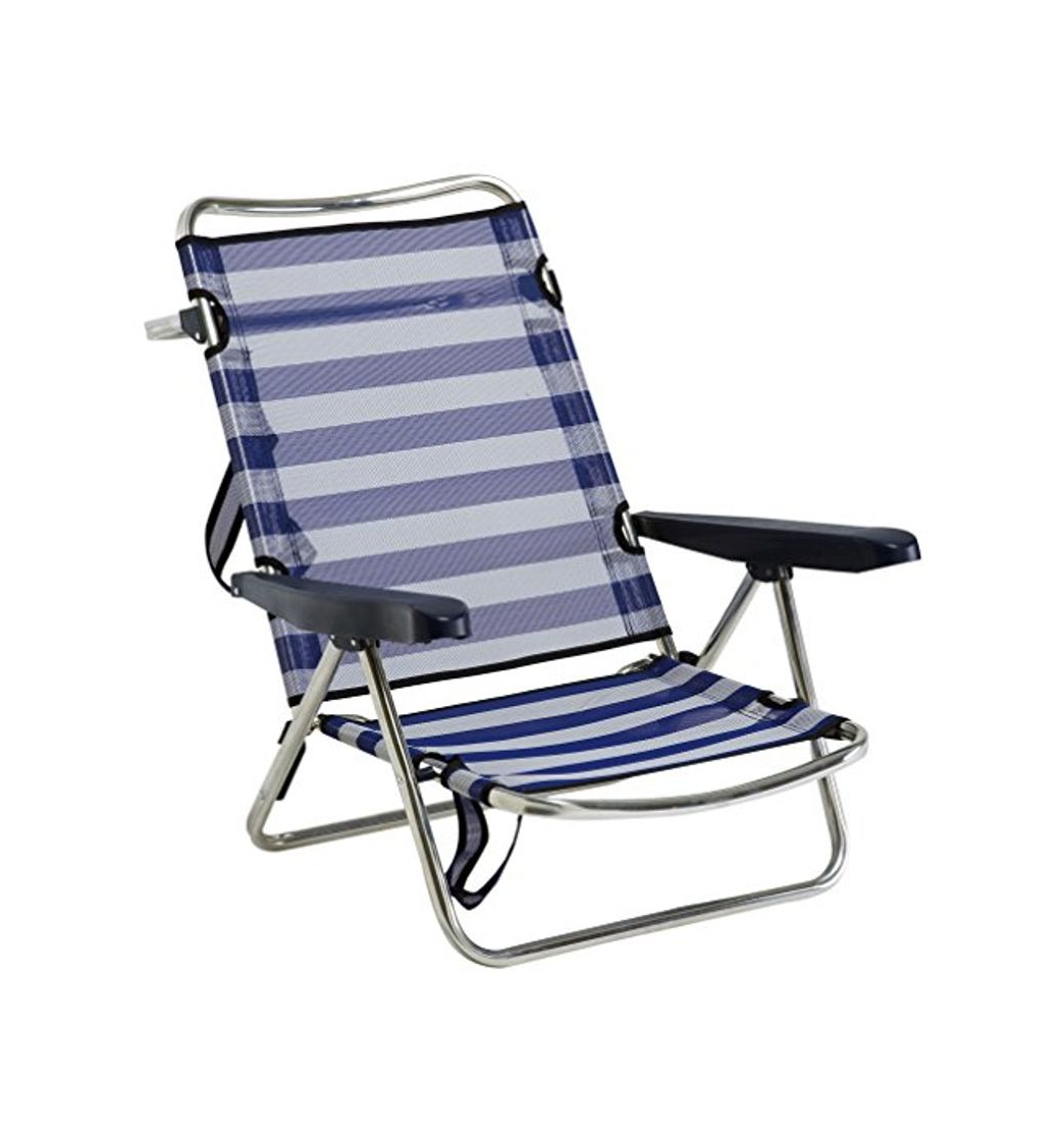 Product Alco 607ALF-0056 - Silla playa aluminio fibreline, con asa, Azul