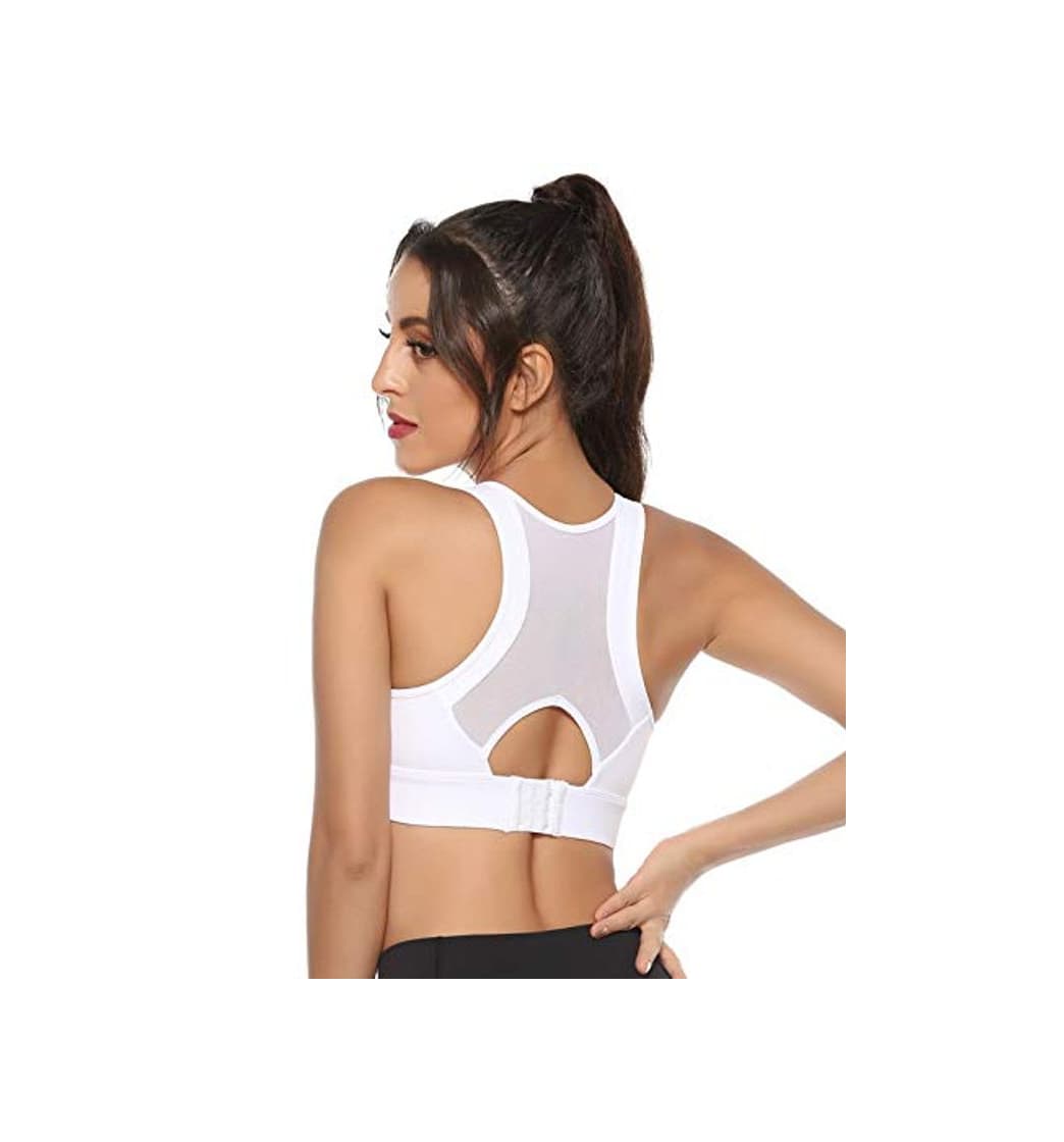 Moda Aibrou Sujetador Deportivo Mujer Push Up con Almohadillas Extraíbles,Bra Deporte sin Costuras