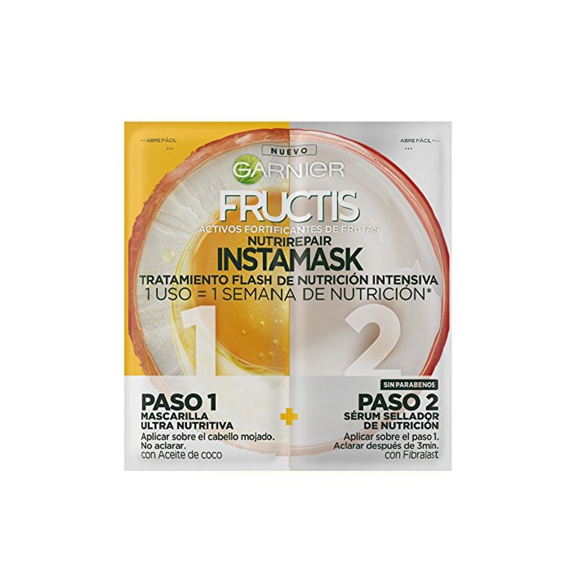 Beauty Garnier Fructis Instamask Tratamiento Flash de Nutrición Intensiva - 5 Paquetes de