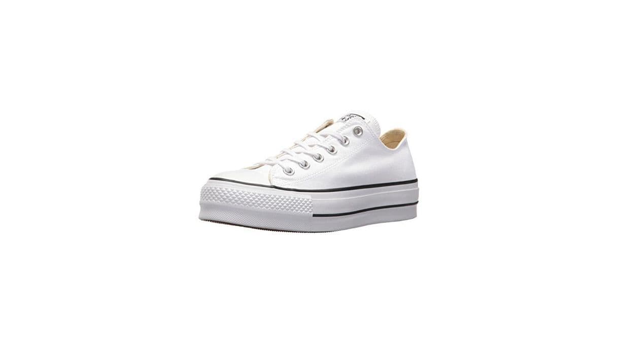 Moda Converse Chuck Taylor CTAS Lift Ox Canvas, Zapatillas para Mujer, Blanco