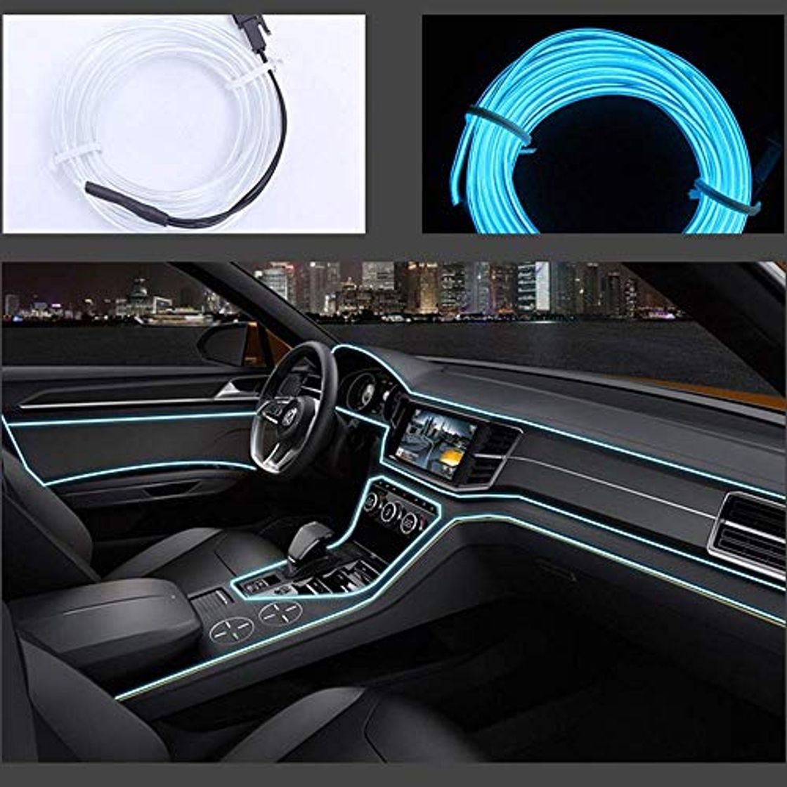 Product Neon LED EL cable para interior automotriz Cosplay lámpara de línea electroluminiscente