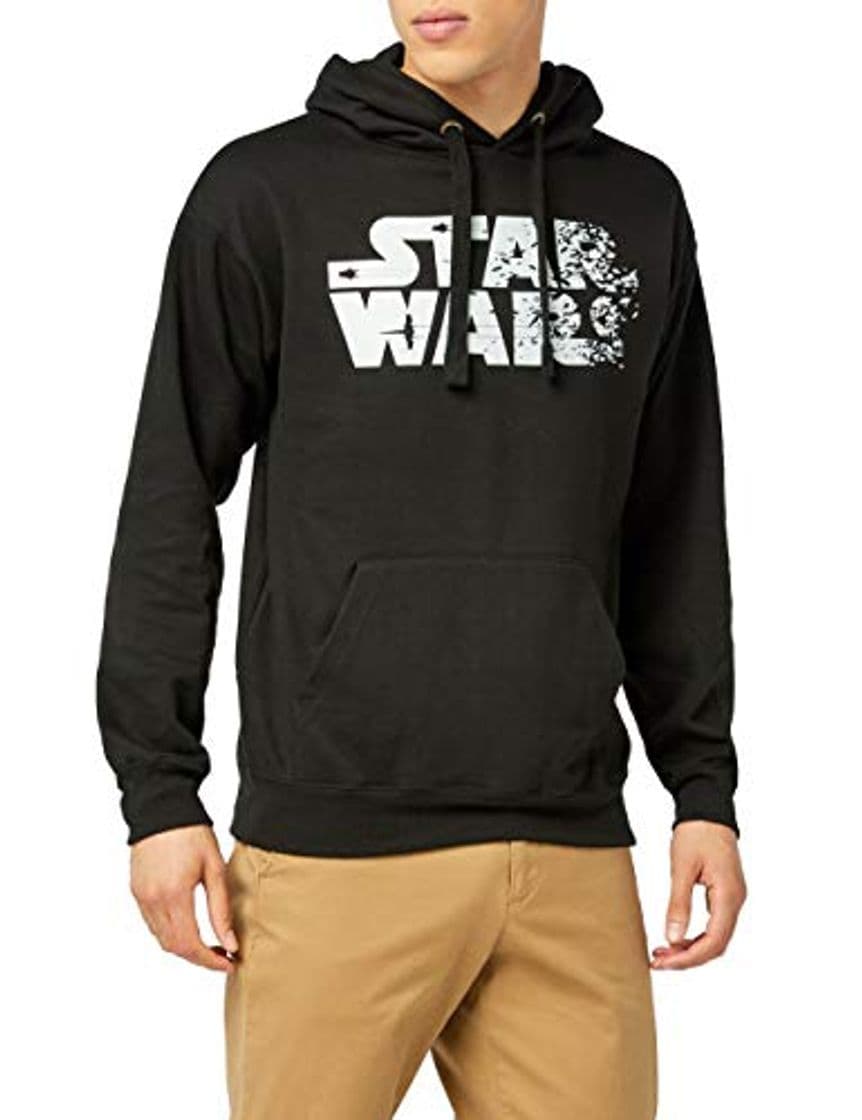 Fashion Star Wars Rebel Text Logo Sudadera con Capucha, Negro