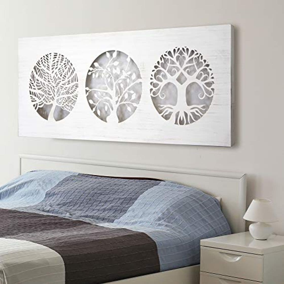 Place Mandala de Pared Calada, Fabricada artesanalmente en España- Mandala 3D Cuadrada Pintada