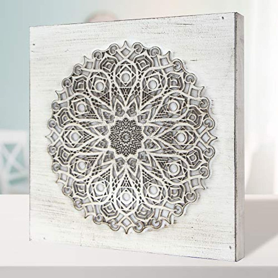 Product Cuadro Mandala de Pared Calada, Fabricada artesanalmente en España- Mandala 3D- Pintada