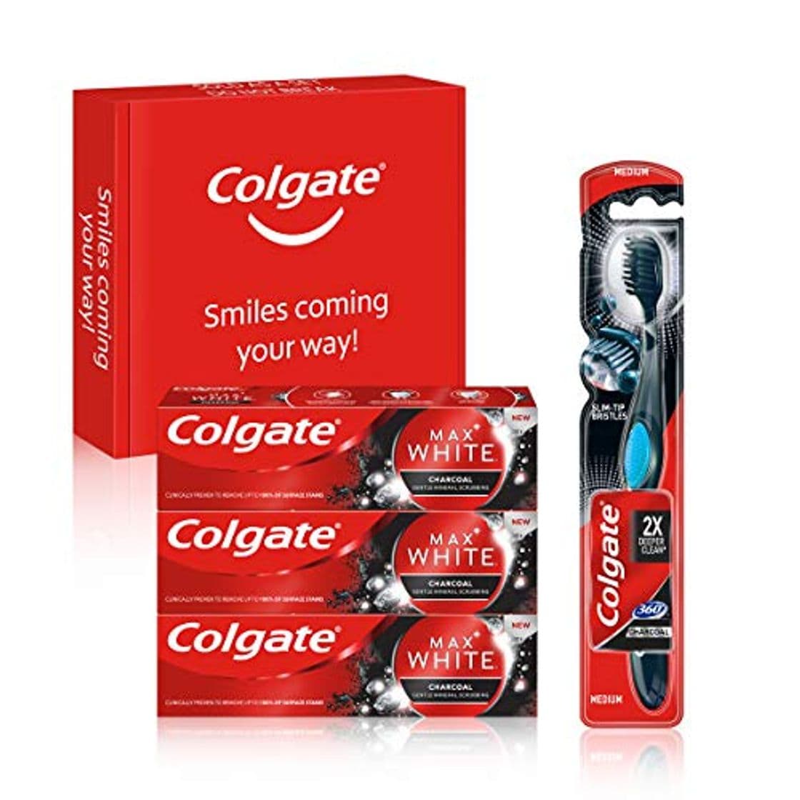 Product Colgate Charcoal Kit Blanqueador Con Colgate Max White Dentrífrico Blanqueador