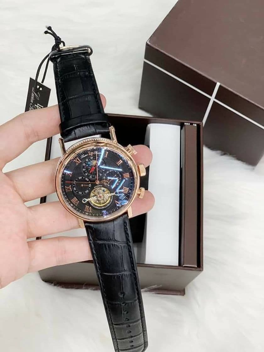 Fashion Lucien Piccard Reloj Automático para Hombre con Esfera Negra Pantalla analógica y