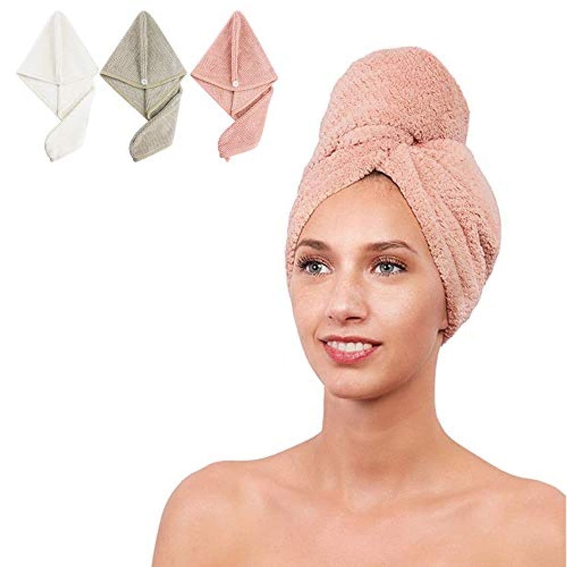 Place Hair Towel Wrap Turban Microfiber Drying Head Towel [3 Pack] Quick Magic