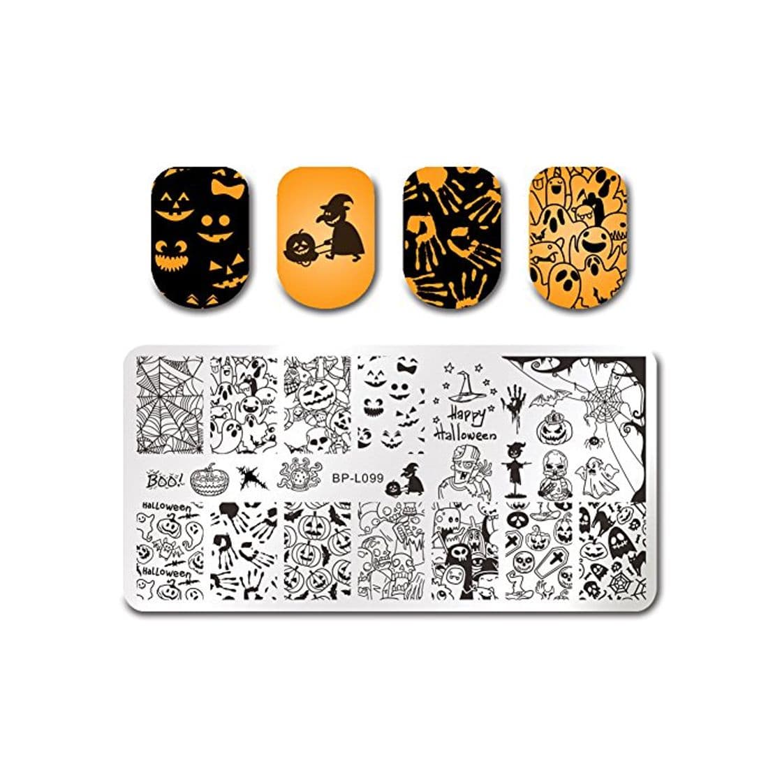 Product Born Pretty Plantillas Manicura Arte Uñas Estampado Temáticas Vacaciones Navidad Halloween Año