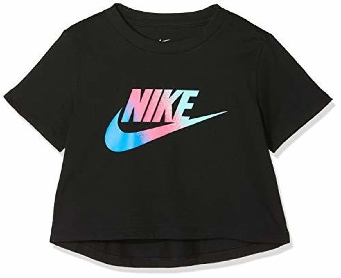 Fitness Nike Sportswear Short T-Shirt Girls Camiseta de Manga Corta, Niñas, Negro