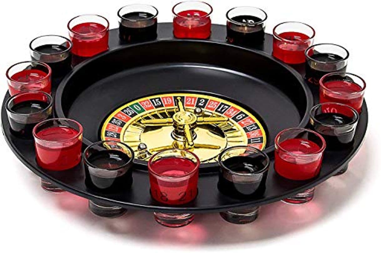 Producto Relaxdays- Juego de Beber, Color Rojo/Negro