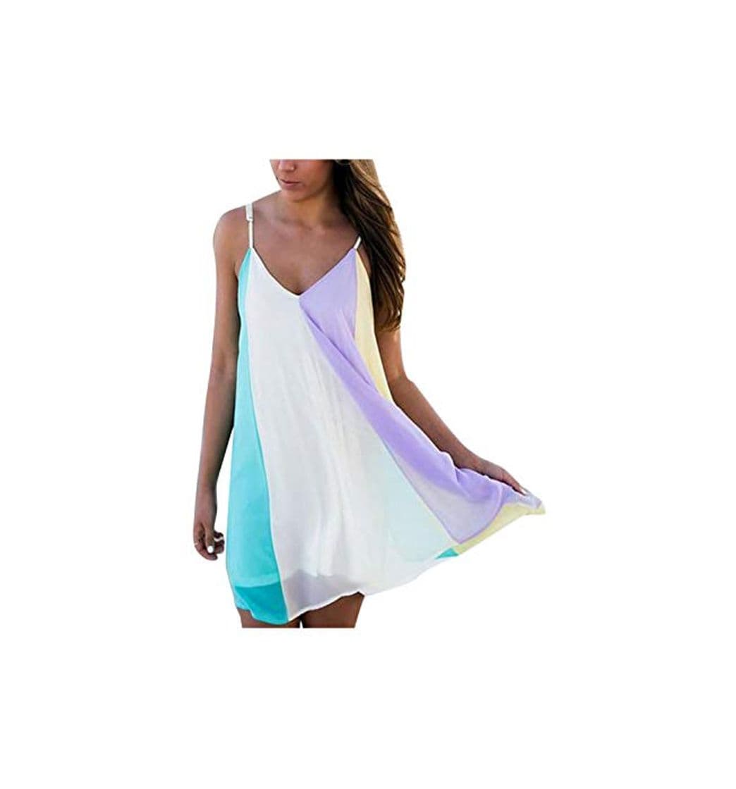 Moda Las Mujeres De Gasa Vestido De Verano De Moda Arco Iris Vestidos Tallas Grandes Colorful 5XL