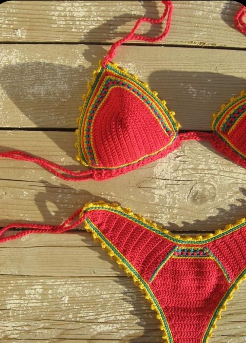 Moda High hip Brazilian crochet bikini set