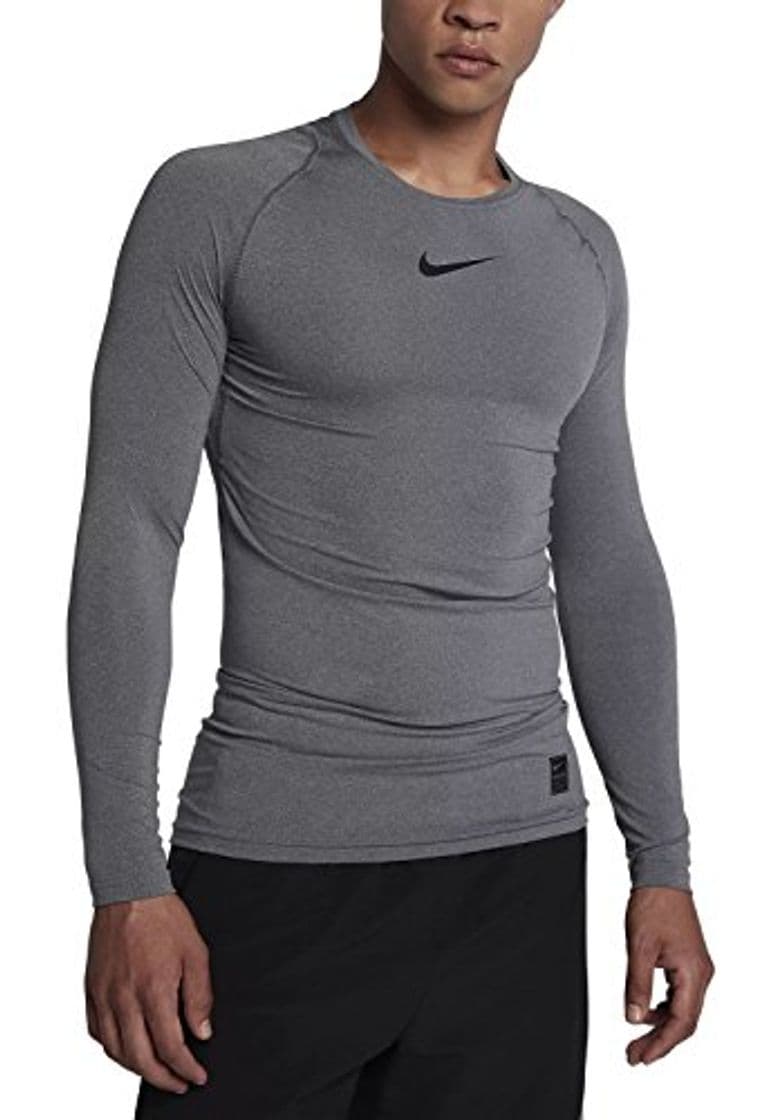 Fashion NIKE M NP Top LS Comp Long Sleeved T-Shirt, Hombre, Carbon Heather