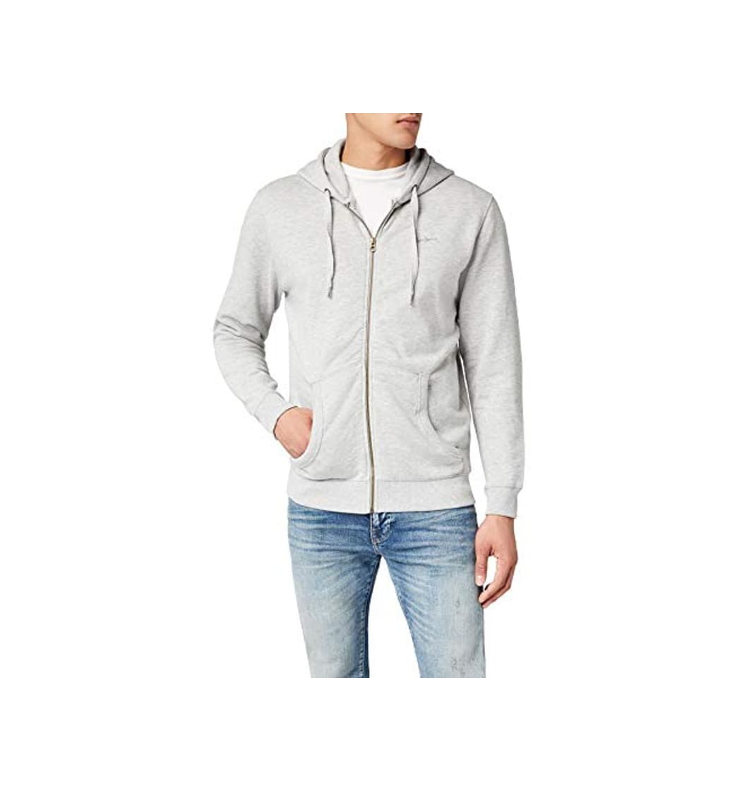 Moda Pepe Jeans Zip Thru, Sudadera con Capucha para Hombre, Gris