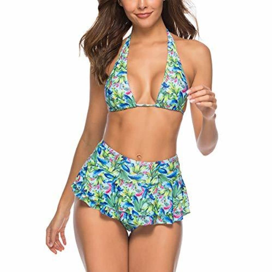 Product QJKJ Conjunto de Falda de Bikini, Bikini para Mujer Sin Respaldo Alto