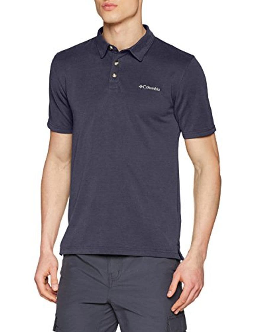 Fashion Columbia Nelson Point Polo de Manga Corta, Hombre, Azul