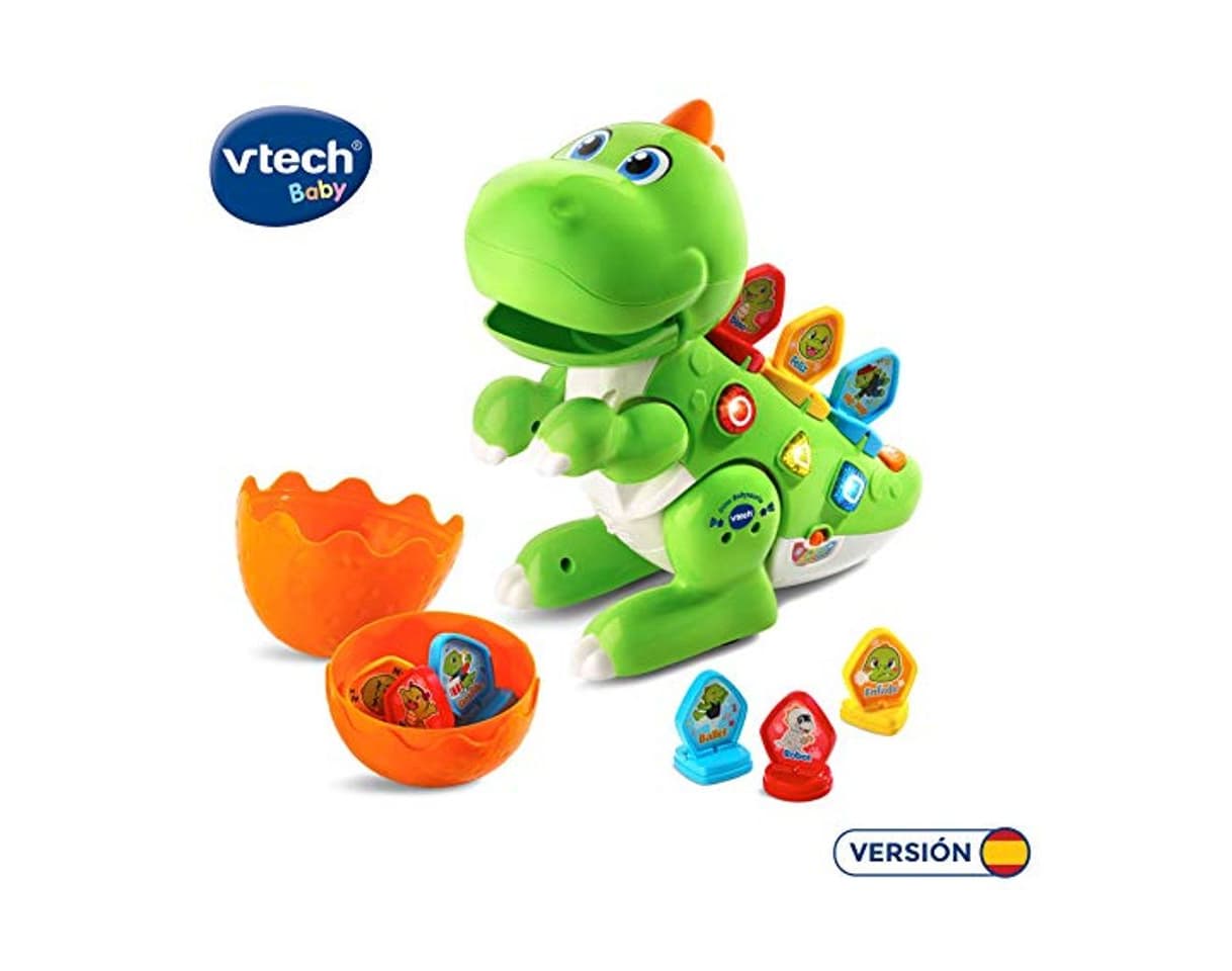 Product VTech - Dino Babysaurio Travieso, Simpática Mascota Interactiva Acompañada de 9 Fichas