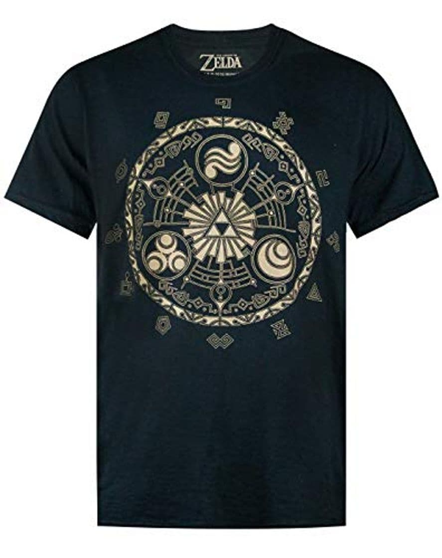 Moda Zelda La Leyenda de la Camiseta Nintendo Gamer Runas Negro Hombres