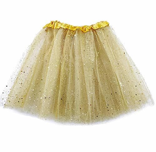 Moda MUNDDY Tutu Elastico Tul 3 Capas 30 CM de Longitud para niña