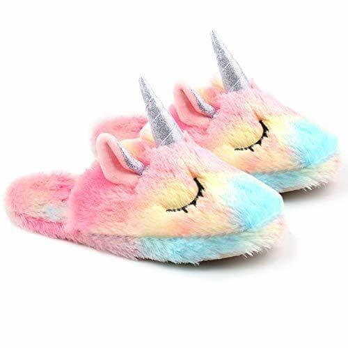 Fashion Unicornio Zapatillas de Estar por casa para Mujer, Zapatillas de Casa Invierno