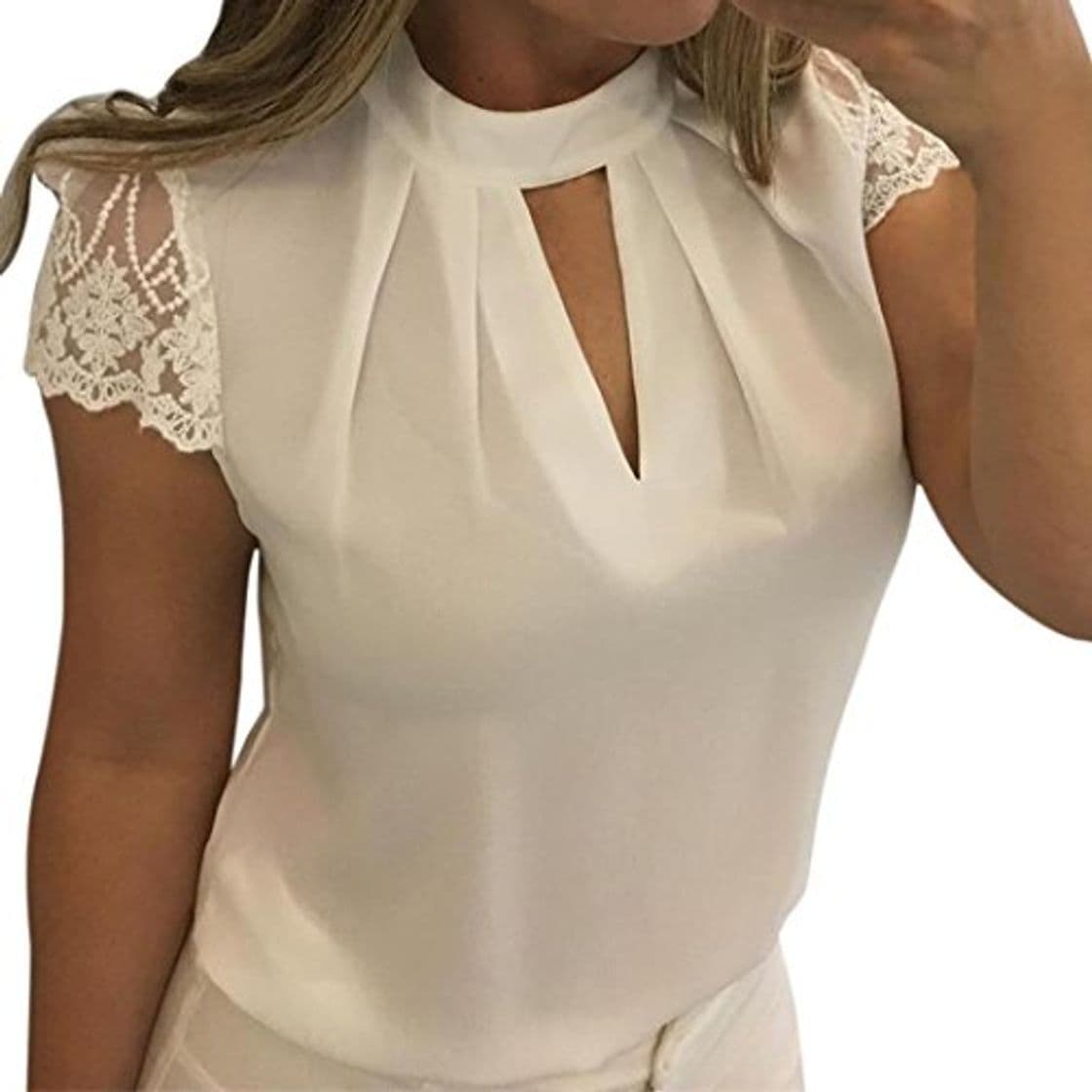 Fashion Mujer Blusa,Sonnena Elegante Hombro Desnudo Volante Fruncido Tops con Tirantes sin Manga