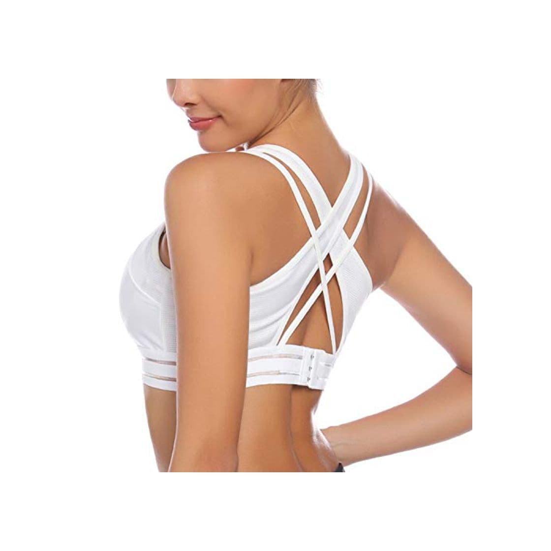 Producto Aibrou Sujetadores Deportivos Mujer Malla Transpirable Cruz atrás Sujetador Deporte Mujer Espalda con Relleno Sujetador de Entrenamiento de Alto Impacto Racerback para Yoga Fitness Ejercicio