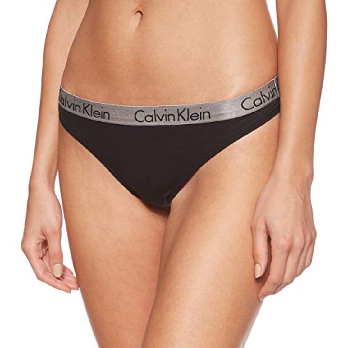 Moda Calvin Klein Thong - Tanga para Mujer, Negro