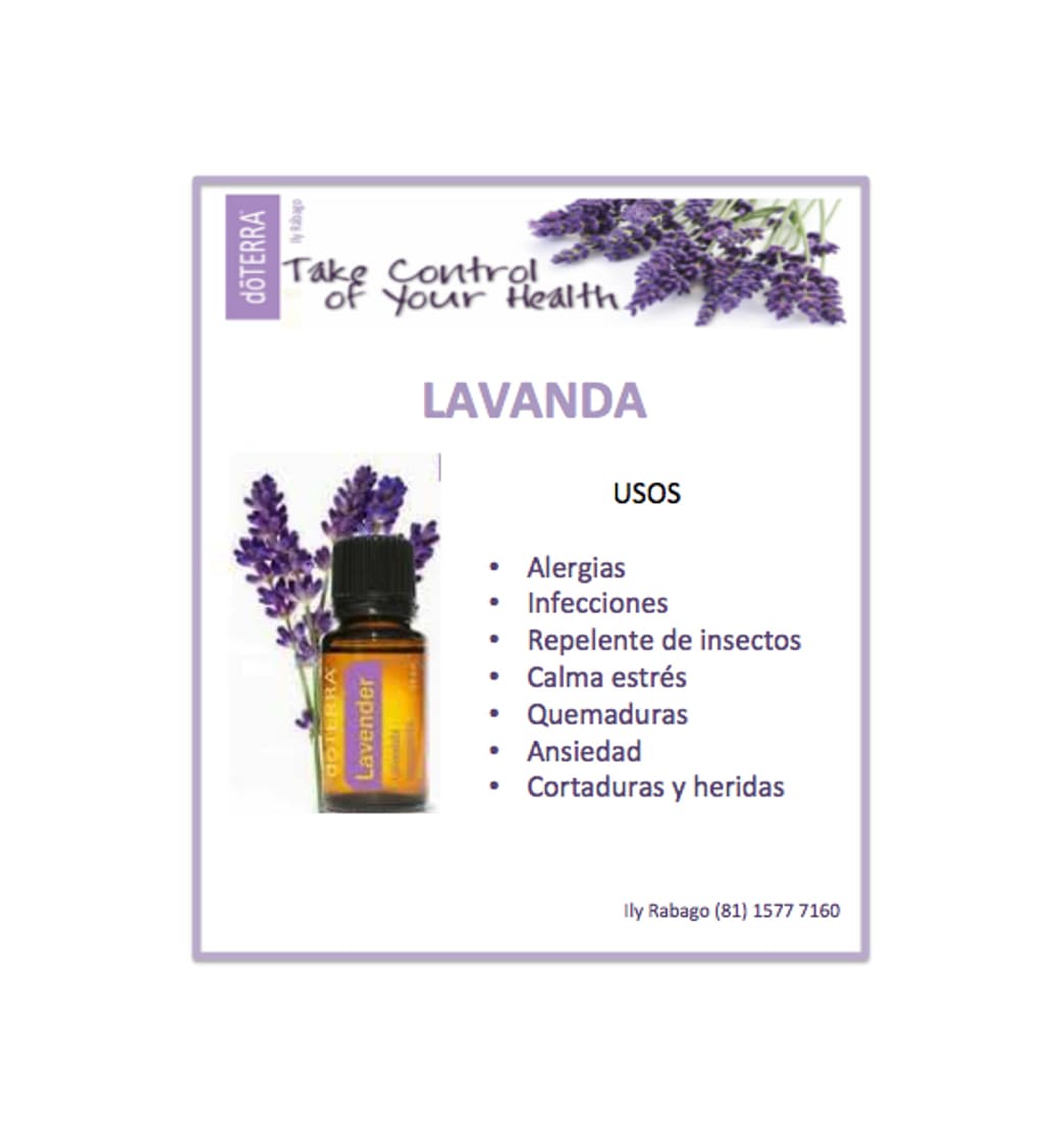 Producto Aceite esencial de LAVANDA DoTerra 