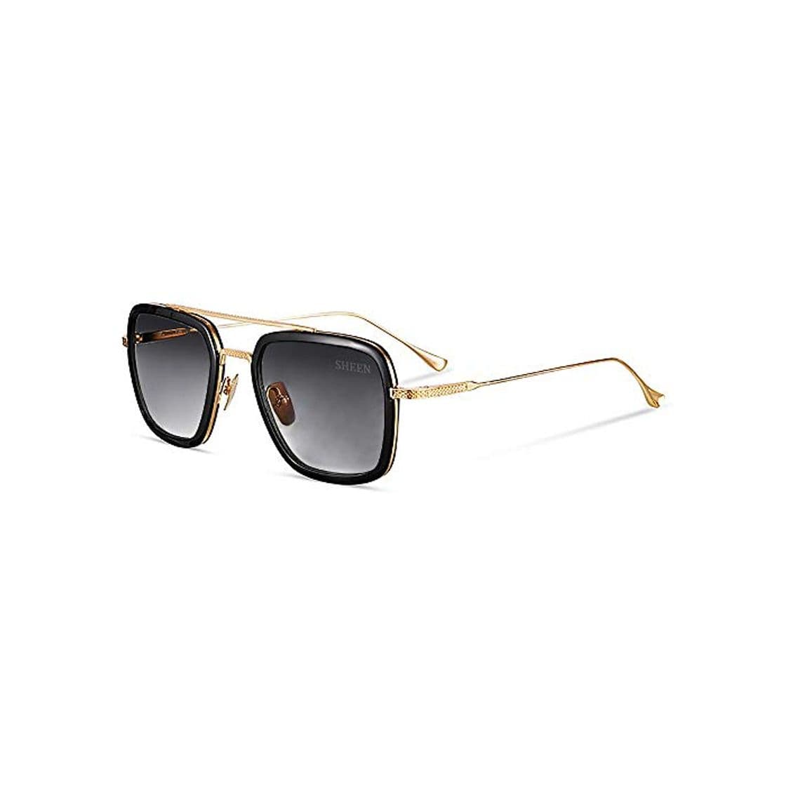 Producto SHEEN KELLY Retro Gafas de sol Tonny Stark Marco de metal para hombres mujeres Gafas de sol Iron Man cuadradas