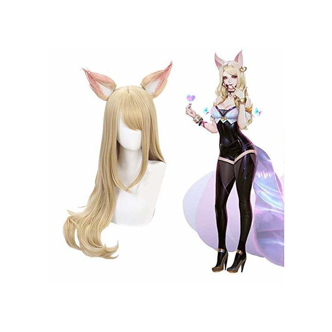 Producto Ani·Lnc peluca Juego de caracteres LOL K/DA Ahri Cosplay Pelucas 80cm KDA