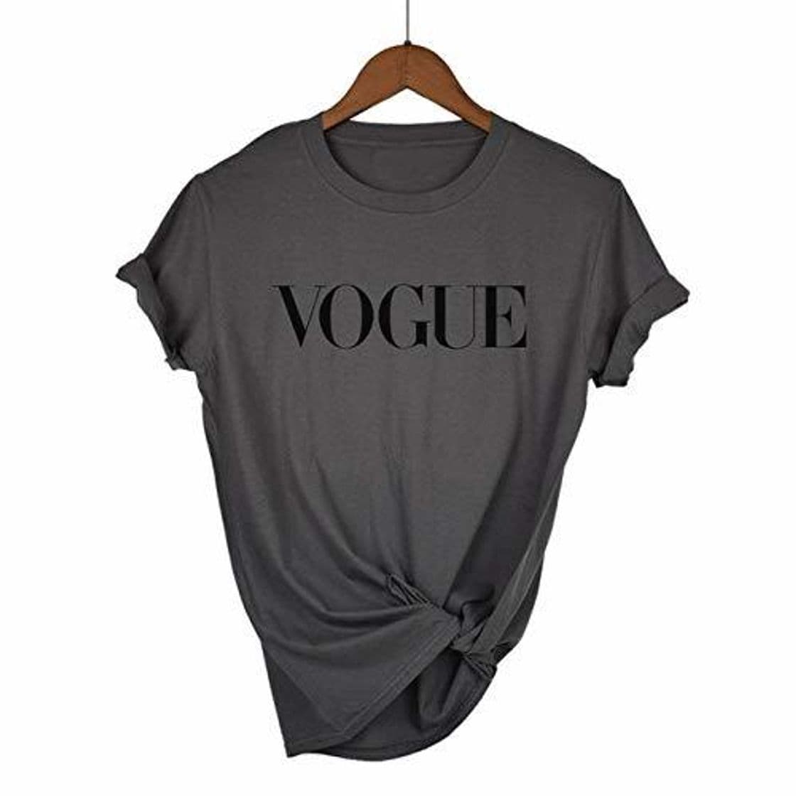 Product Camiseta de Las Mujeres Algodón Vogue Carta Impresa Transpirable Camisetas Casual Mujer