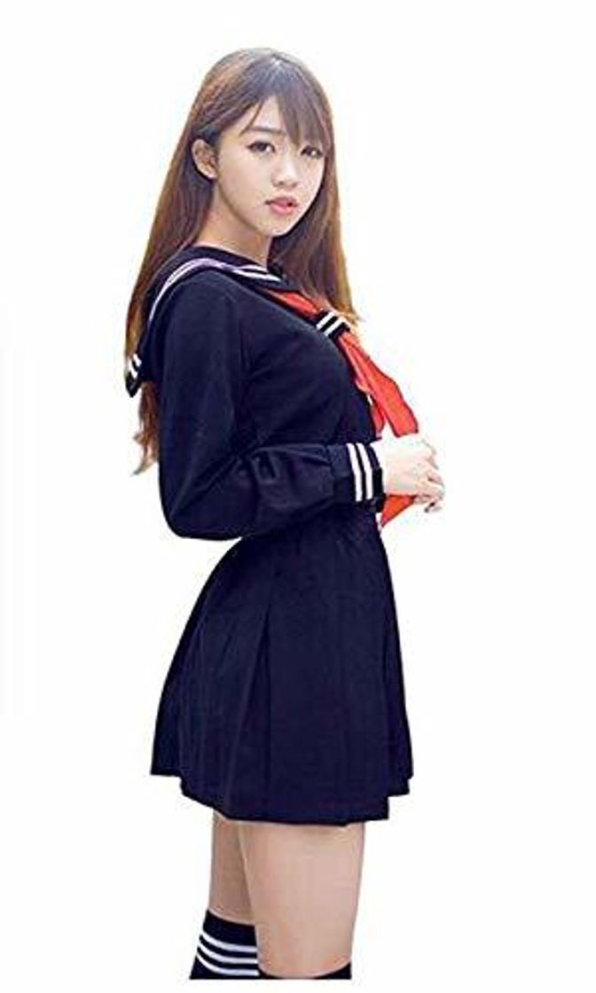 Place evalent japonés Sailor suit traje de Cosplay Juego de azul marino y