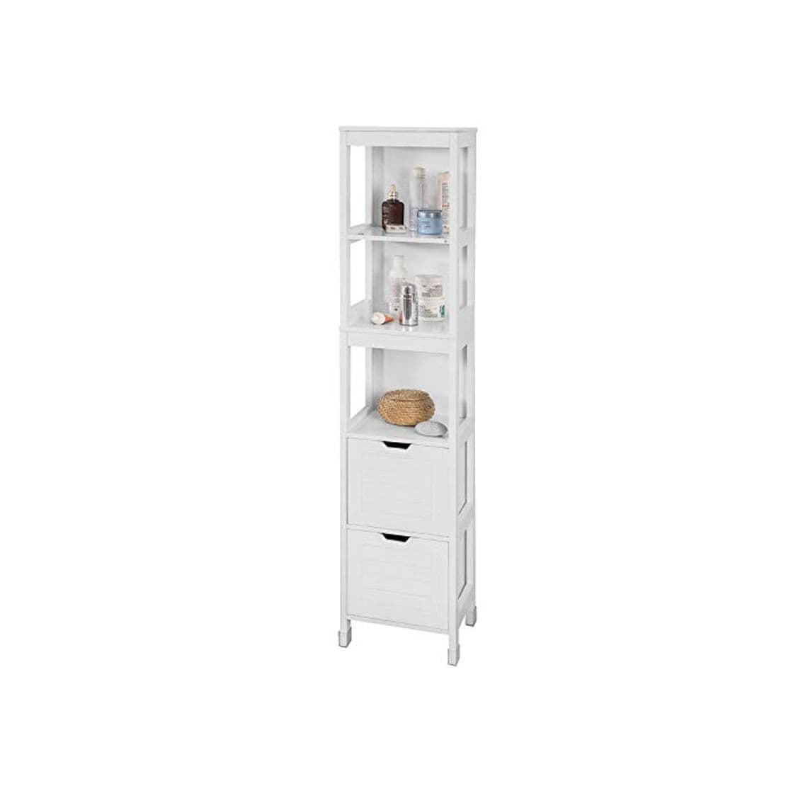 Elemento de la categoría hogar SoBuy Mueble Columna de Baño, Armario para Baño Alto,Estanterías de Baño-2 Puertas