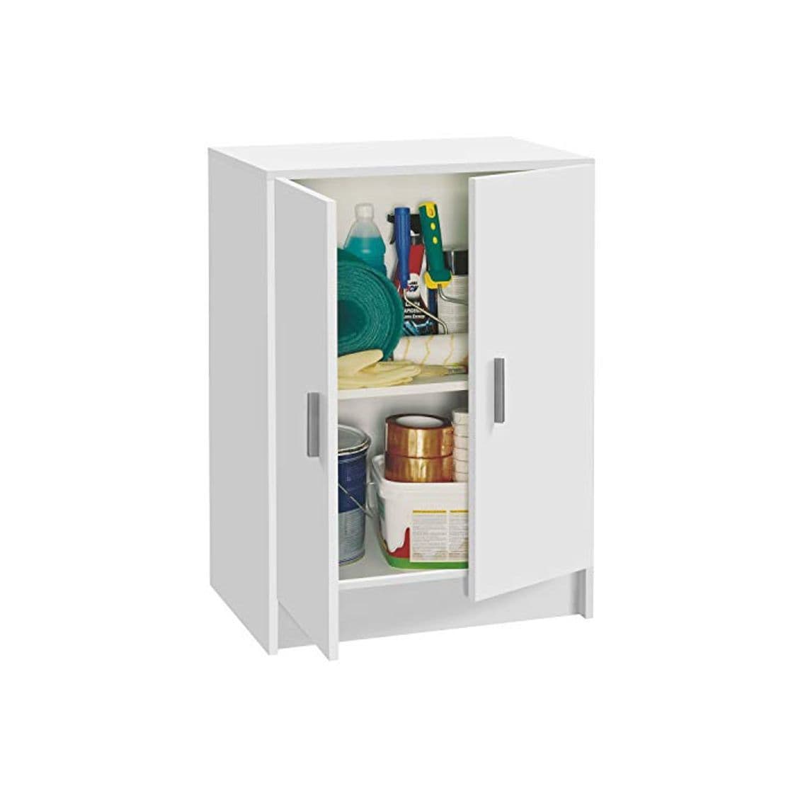 Elemento de la categoría hogar Habitdesign 005149O - Mueble Armario Multiusos bajo 2 Puertas, Color Blanco, Medidas