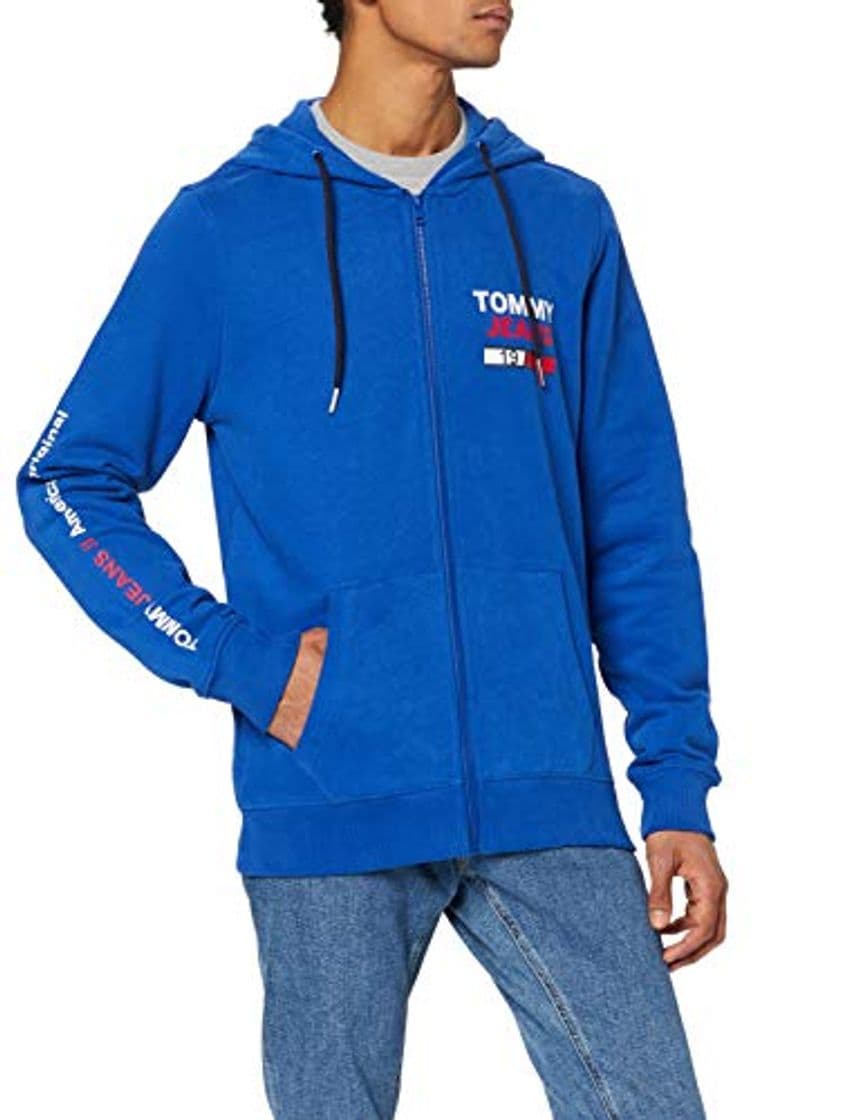 Producto Tommy Hilfiger TJM Essential Graphic Zip Trough Sudadera, Azul