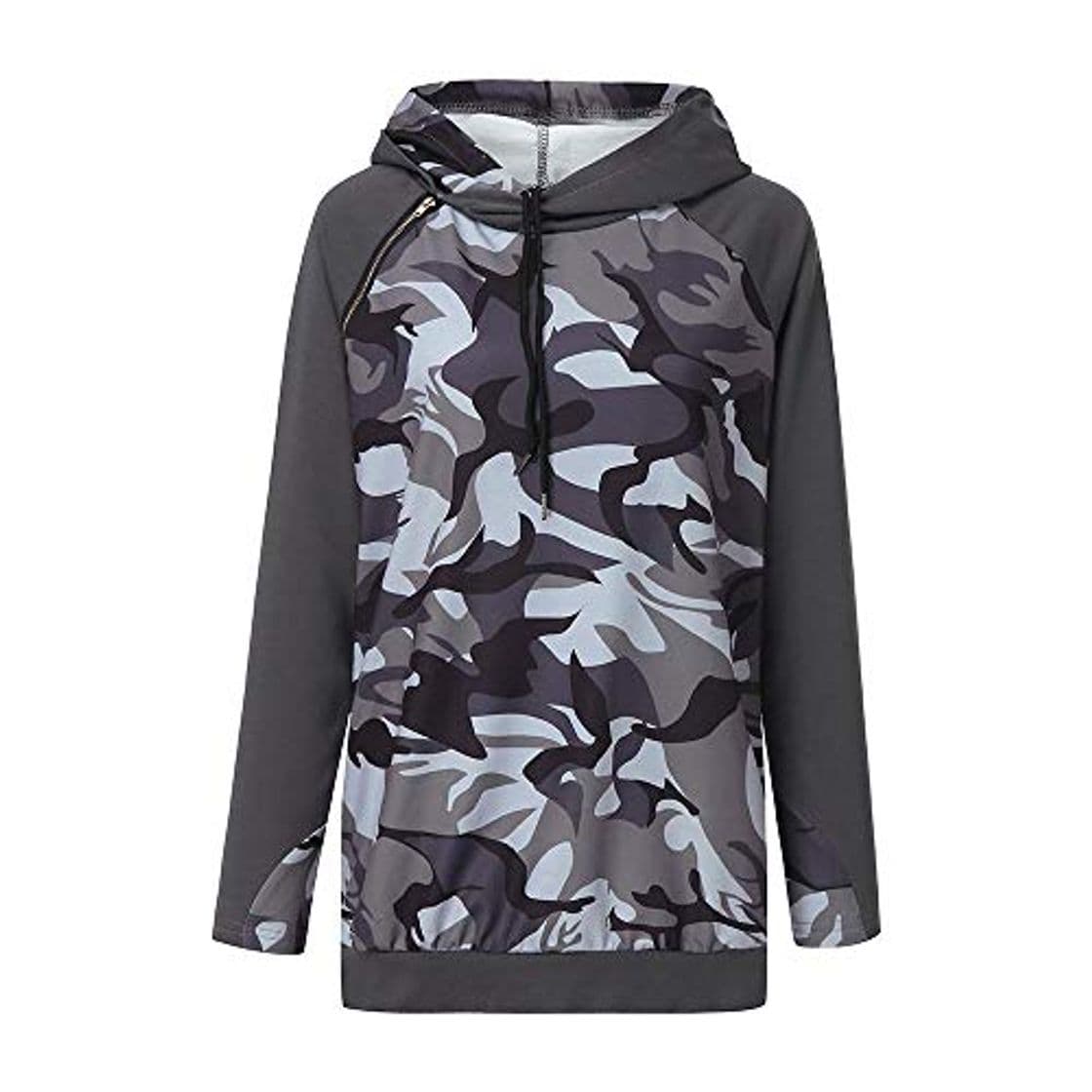 Moda ZJSWCP Sudadera Sudadera Casual Camuflaje Sudadera con Capucha Blusa Jumper Escudo Busos