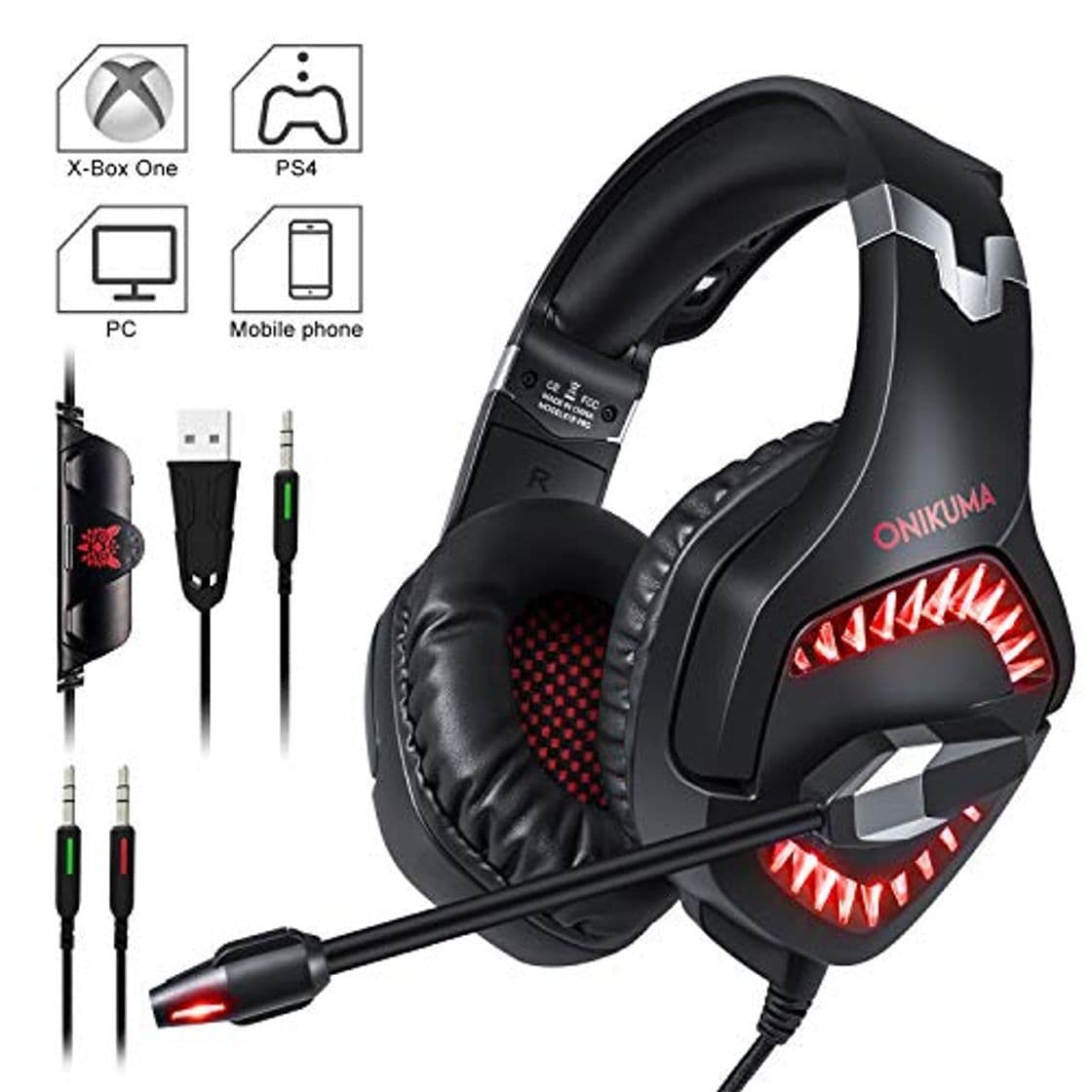 Producto ONIKUMA PS4 - Auriculares de diadema para videojuegos