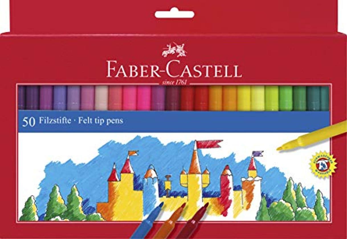 Product Faber-Castell 554250 - Estuche 50 rotuladores con punta de fibra