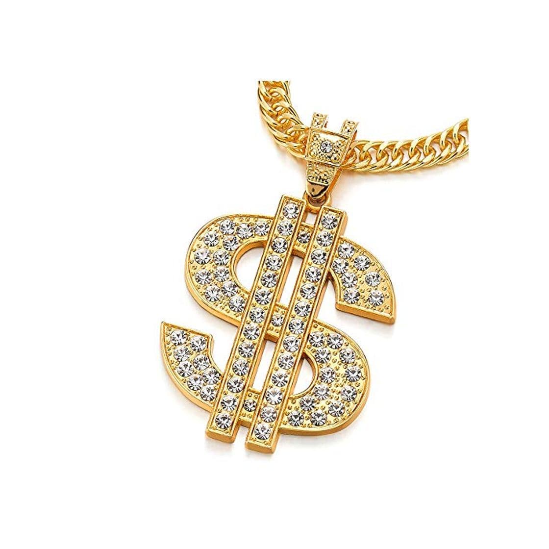 Fashion COOLSTEELANDBEYOND Hip Hop Punk Color Oro Grande US Dólar Signo De Dinero