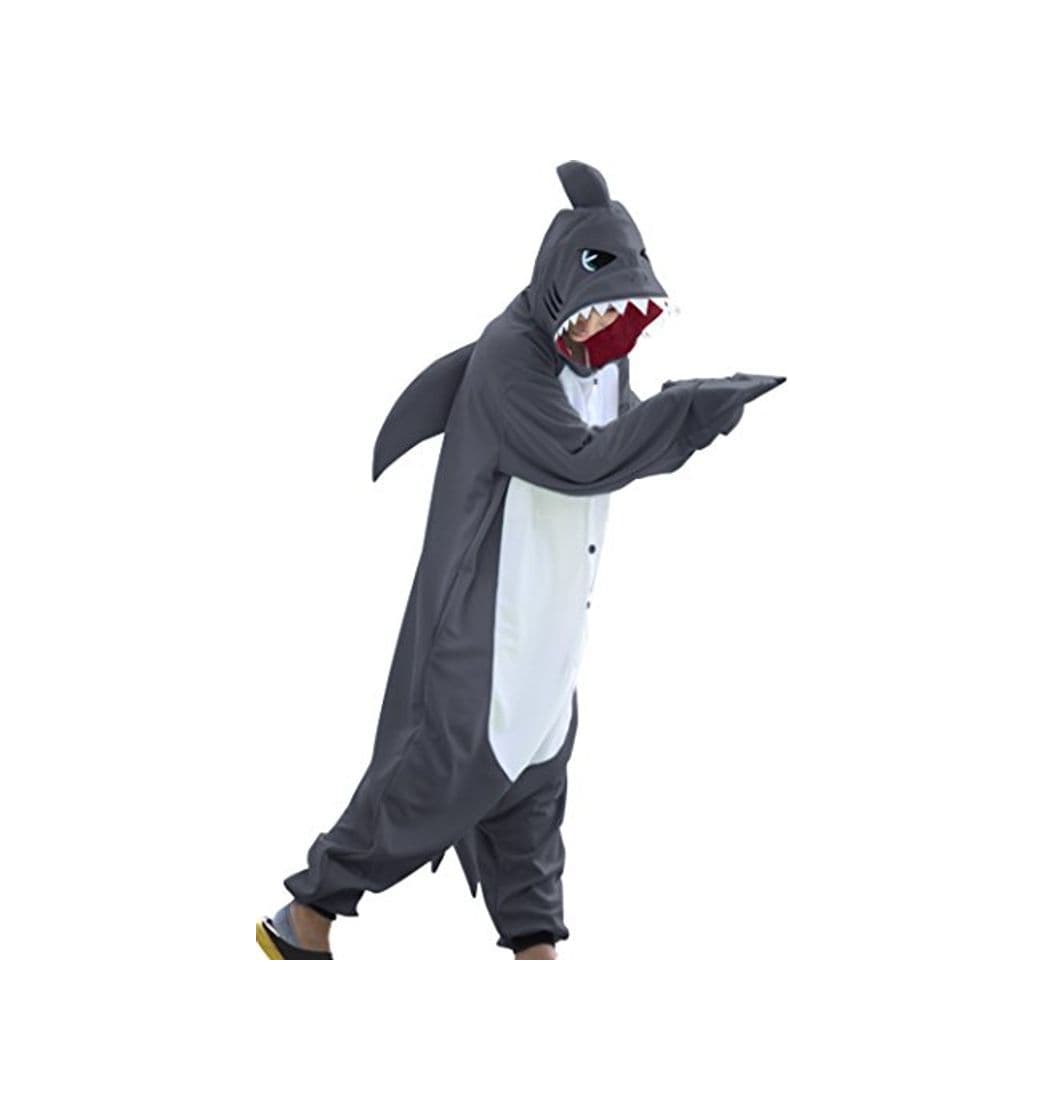 Producto wotogold Pijamas de Tiburón Animal Trajes de Cosplay Adultos Unisex Gray