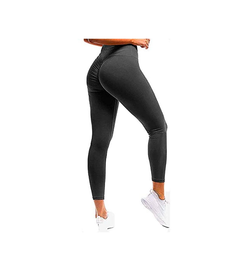 Moda FITTOO Mallas Pantalones Deportivos Leggings Mujer Yoga de Alta Cintura Elásticos y Transpirables para Yoga Running Fitness con Gran Elásticos Negro S