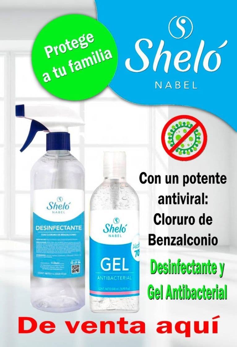 Producto Desinfectante y gel antibacterial Sheló Nabel